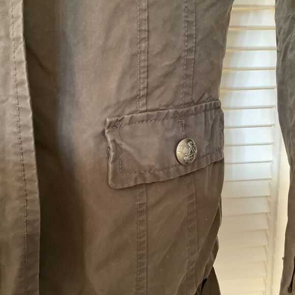 Banana Republic Women's Jacket Full Zip Front Ruffled Neck Bottom, Belt Loops, S - Picture 8 of 14